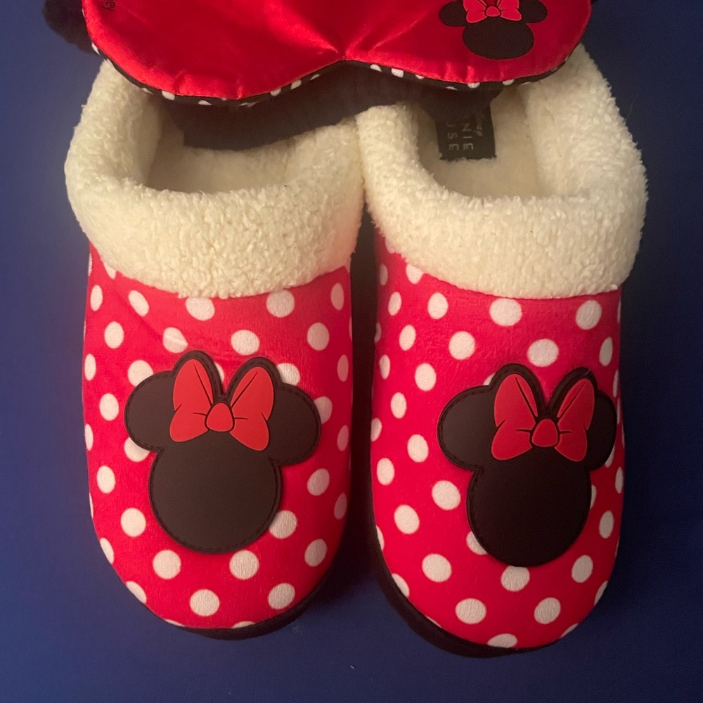 Disney Red and White Minnie Mouse Slippers